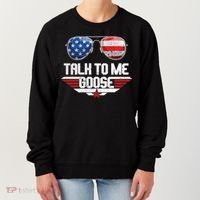 Talk To Me Goose American Flag Glasses Women's Sweatshirt thumb 0