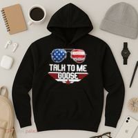 Talk To Me Goose American Flag Glasses Hoodie thumb 3