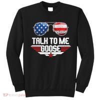 Talk To Me Goose American Flag Glasses Sweatshirt thumb 0