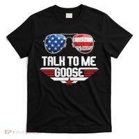 Talk To Me Goose American Flag Glasses T-Shirt thumb 0