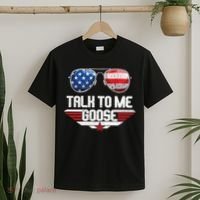 Talk To Me Goose American Flag Glasses T-Shirt thumb 2