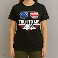 Talk To Me Goose American Flag Glasses T-Shirt thumb 4