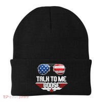 Talk To Me Goose American Flag Glasses Beanie thumb 0