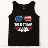 Talk To Me Goose American Flag Glasses Tank Top thumb 2