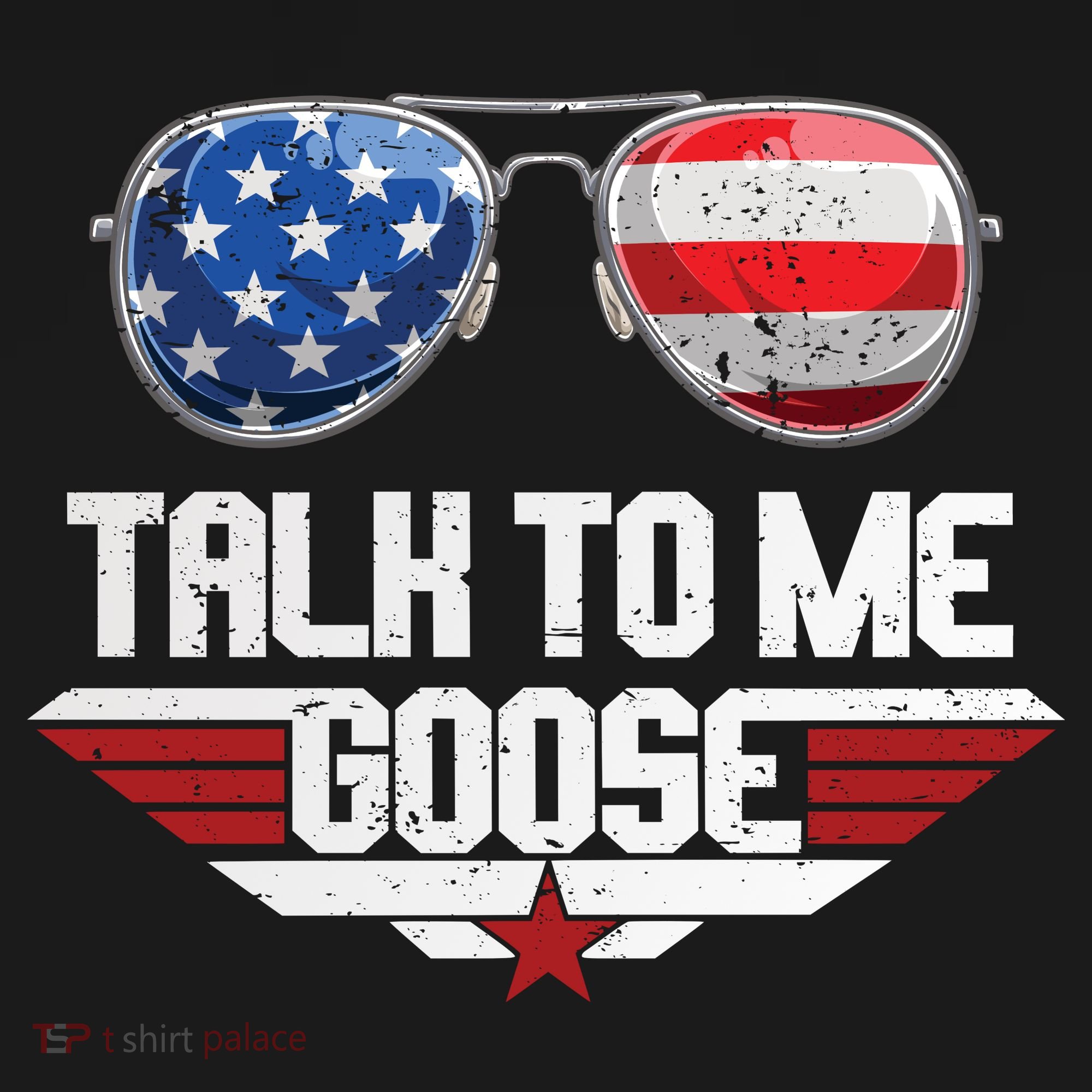 Talk To Me Goose American Flag Glasses Visor