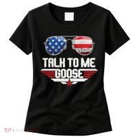 Talk To Me Goose American Flag Glasses Women's T-Shirt thumb 0