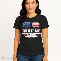 Talk To Me Goose American Flag Glasses Women's T-Shirt thumb 4