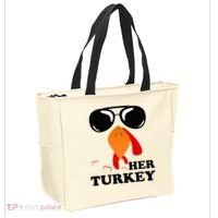 Thanksgiving Turkey Matching For Couple HER TURKEY Tote Bag thumb 2