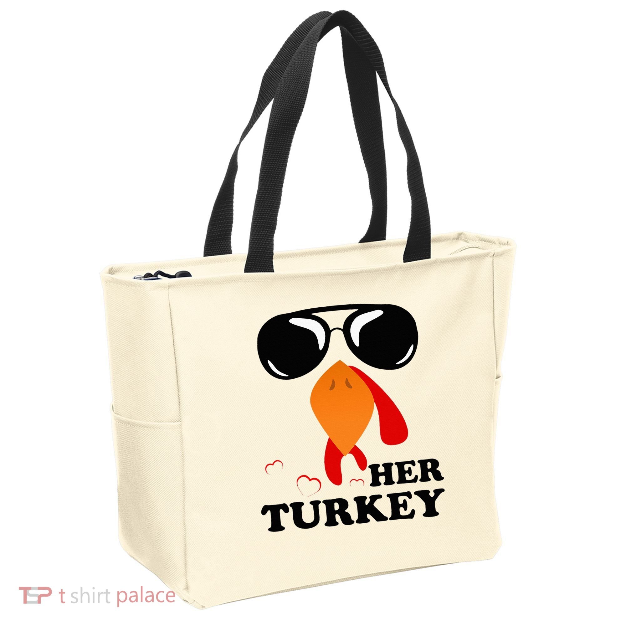 Thanksgiving Turkey Matching For Couple HER TURKEY Tote Bag