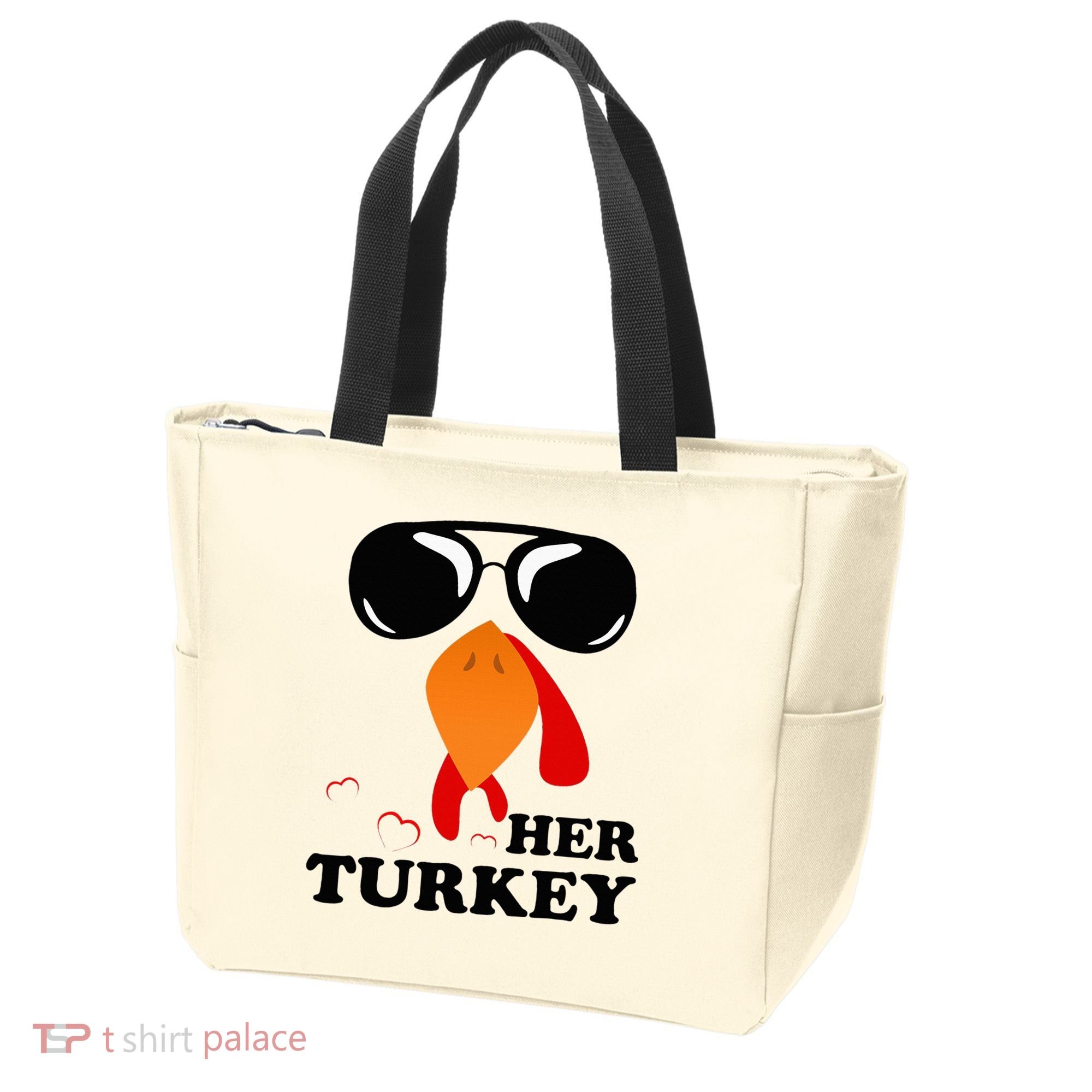 Thanksgiving Turkey Matching For Couple HER TURKEY Tote Bag
