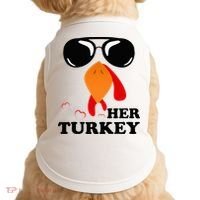 Thanksgiving Turkey Matching For Couple HER TURKEY Doggie Tank thumb 0