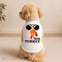 Thanksgiving Turkey Matching For Couple HER TURKEY Doggie Tank thumb 2