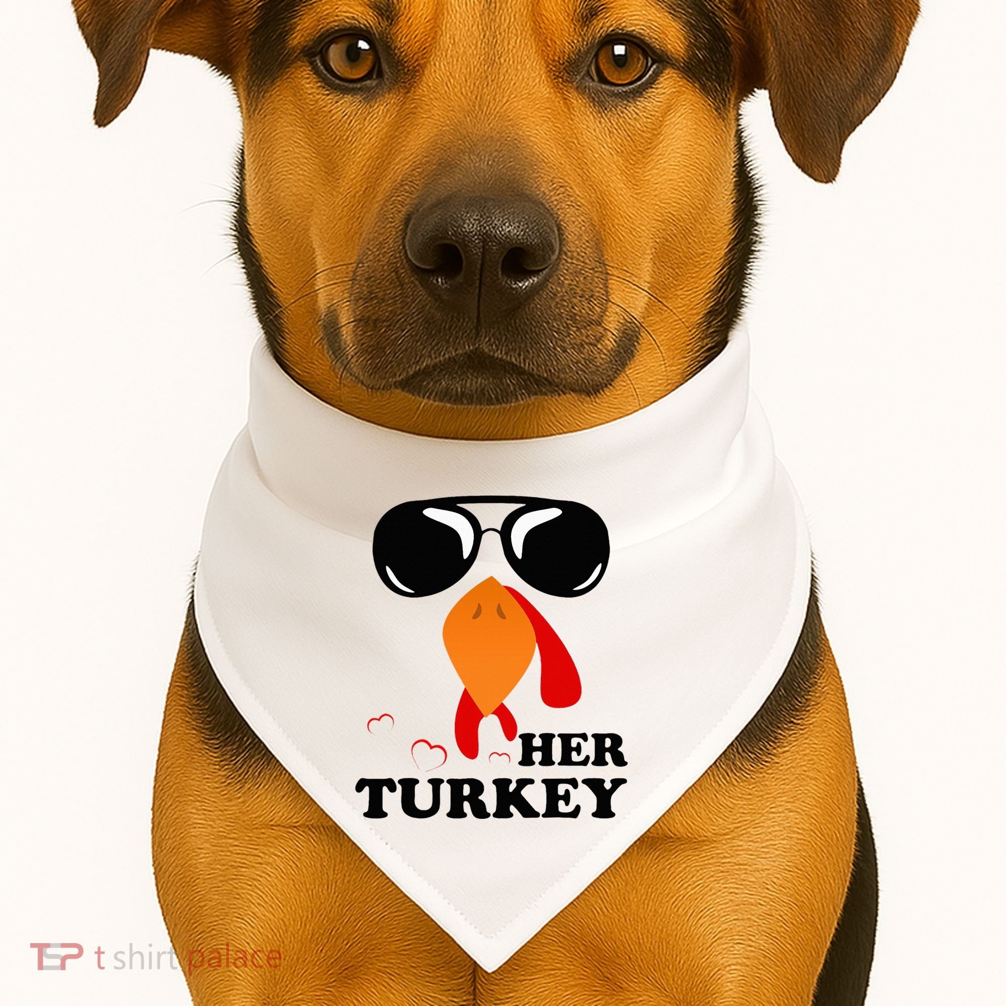 Thanksgiving Turkey Matching For Couple HER TURKEY USA-Made Doggie Bandana