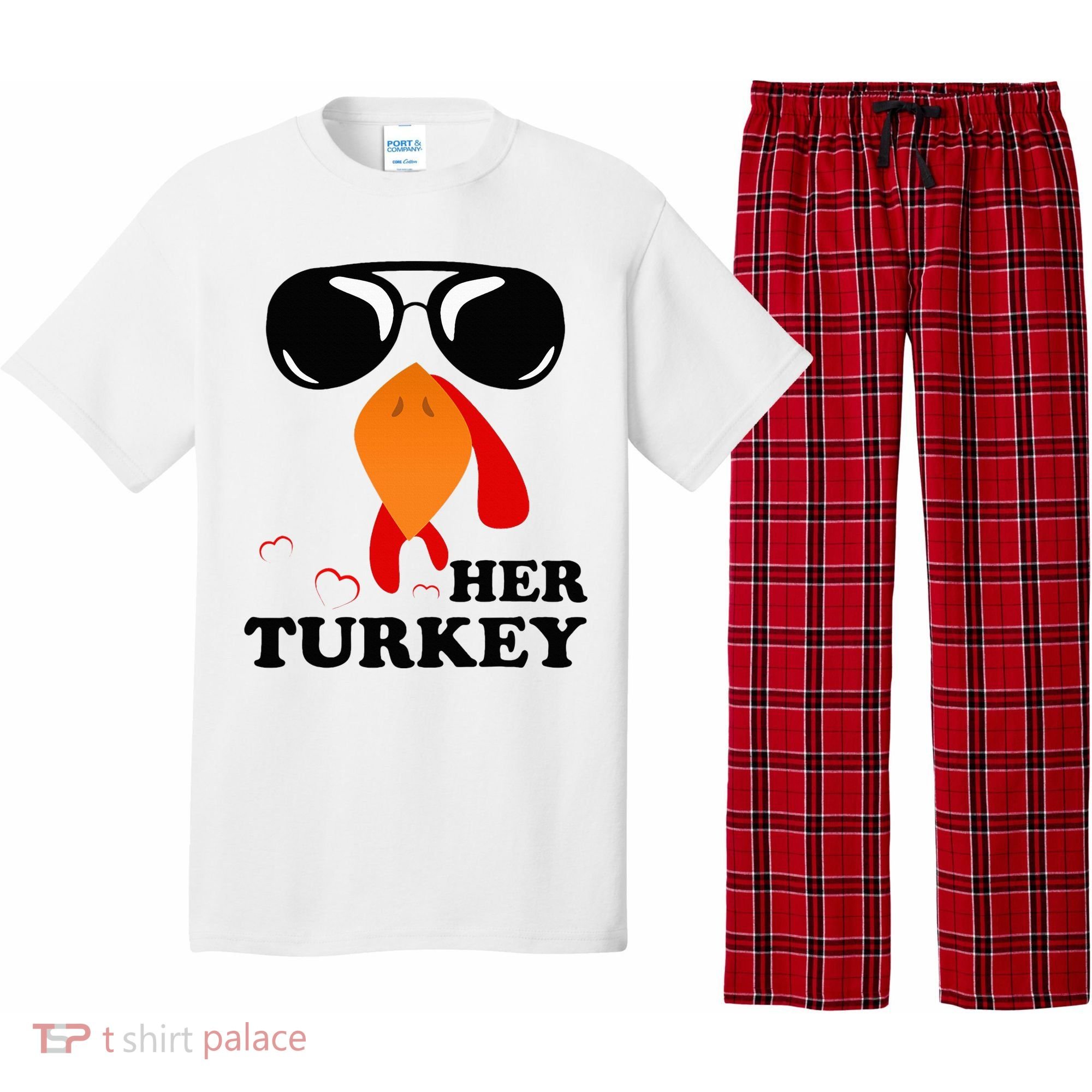 Thanksgiving Turkey Matching For Couple HER TURKEY Pajama Set