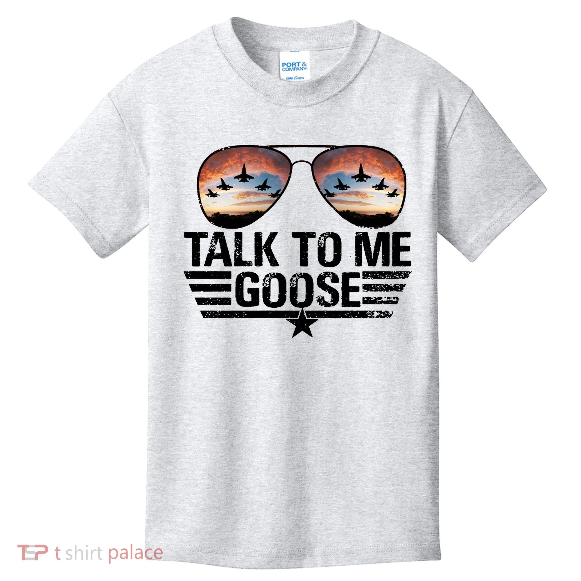 Talk To Me Goose Jet Fighter Sunglasses Kids T-Shirt