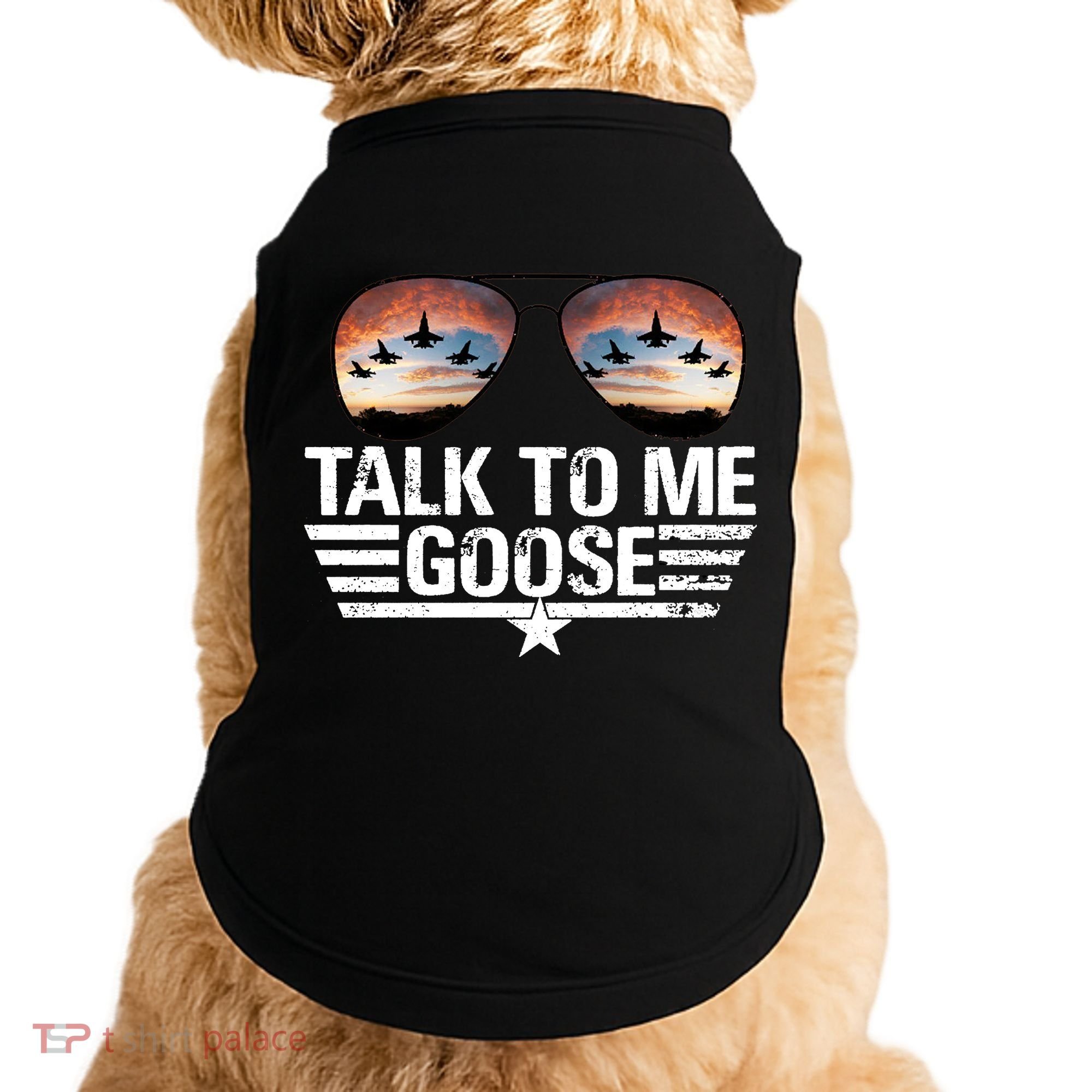 Talk To Me Goose Jet Fighter Sunglasses Doggie Tank
