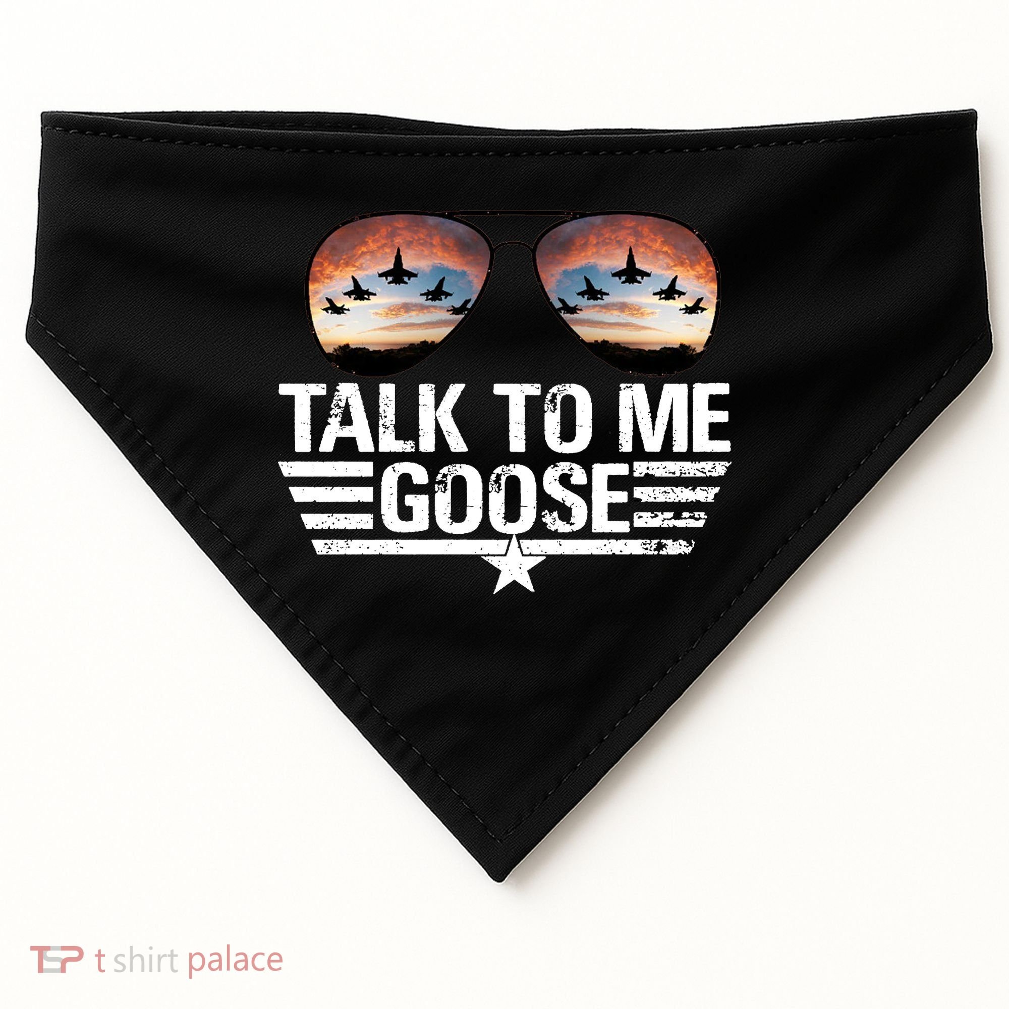 Talk To Me Goose Jet Fighter Sunglasses USA-Made Doggie Bandana