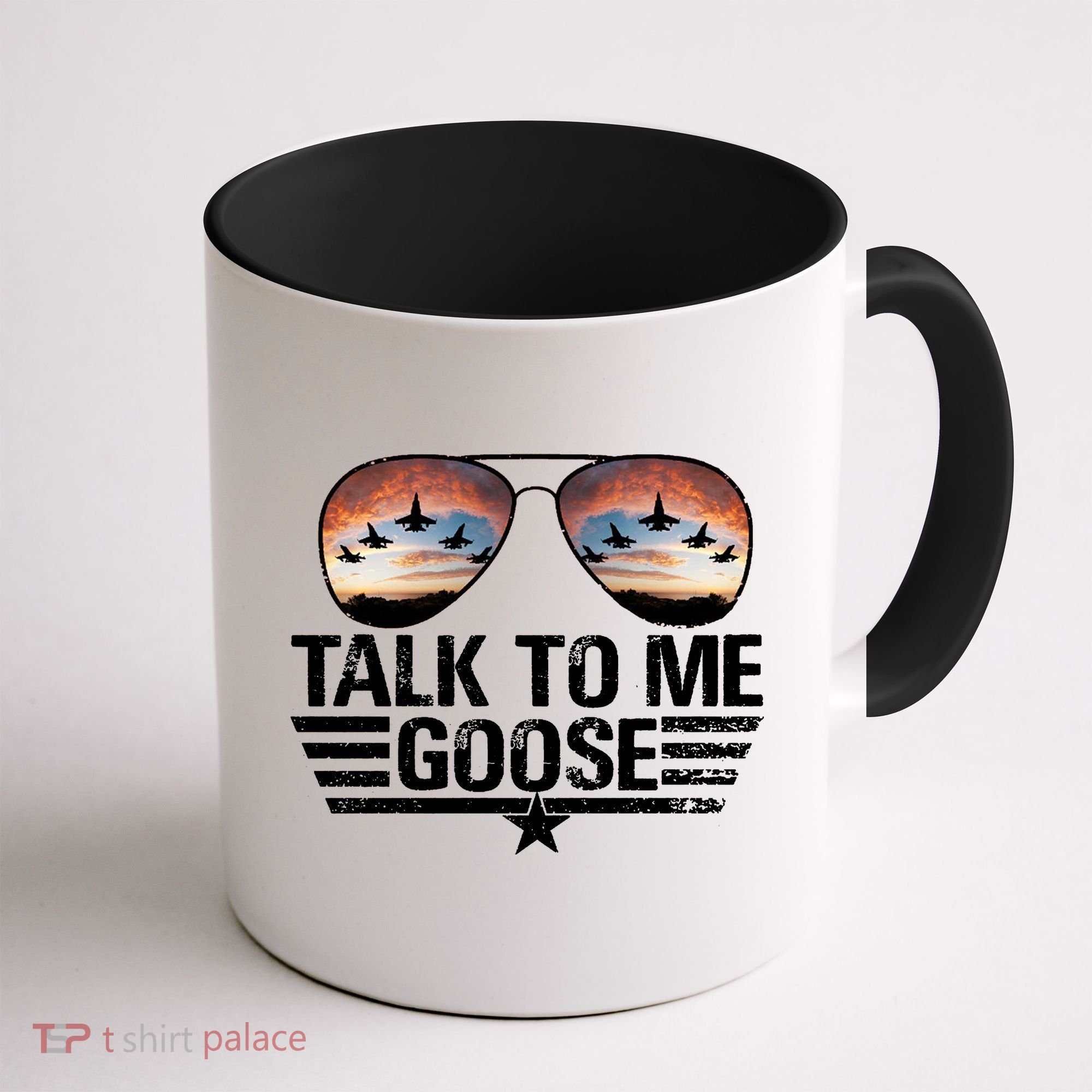 Talk To Me Goose Jet Fighter Sunglasses Coffee Mug