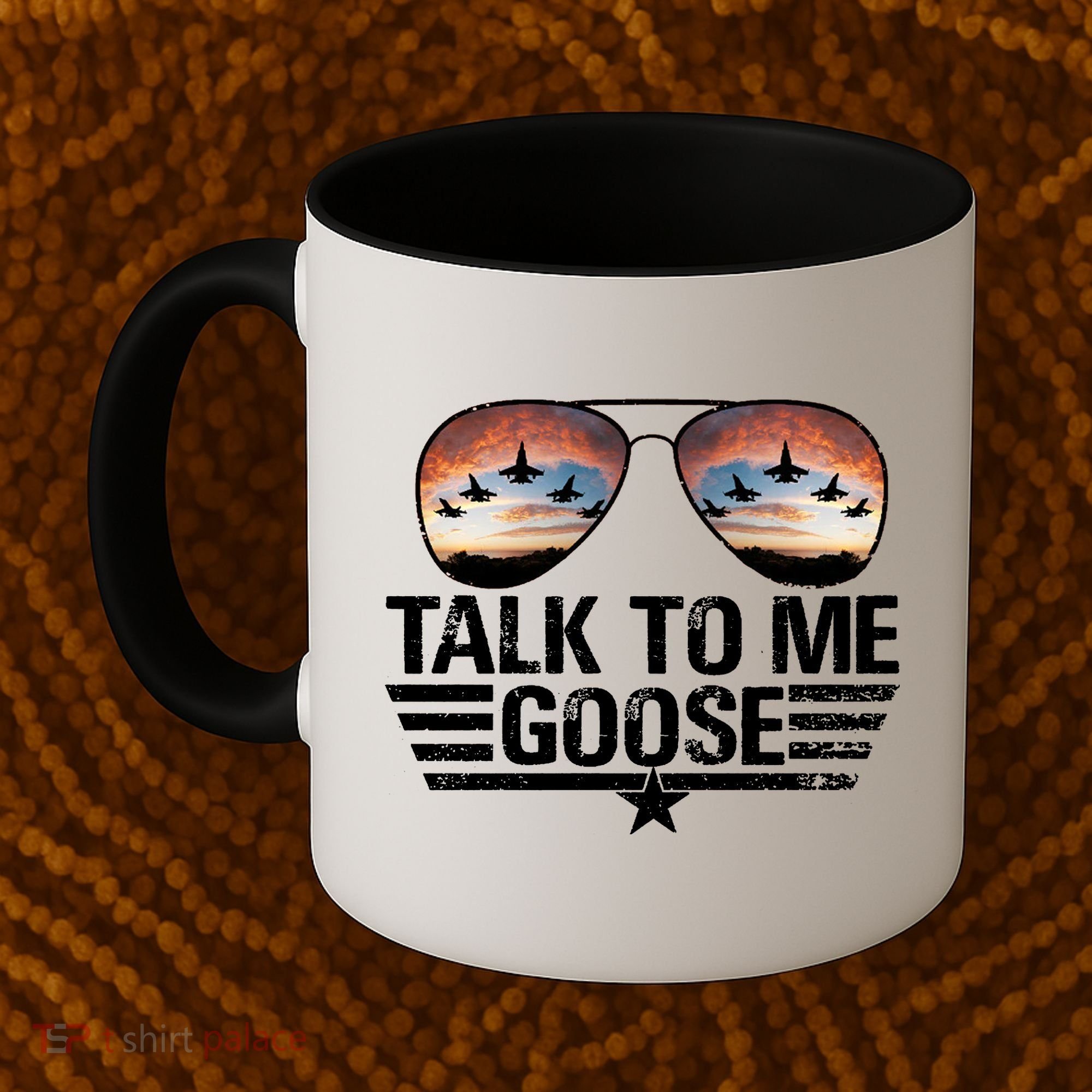 Talk To Me Goose Jet Fighter Sunglasses Coffee Mug