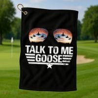Talk To Me Goose Jet Fighter Sunglasses Golf Towel thumb 1