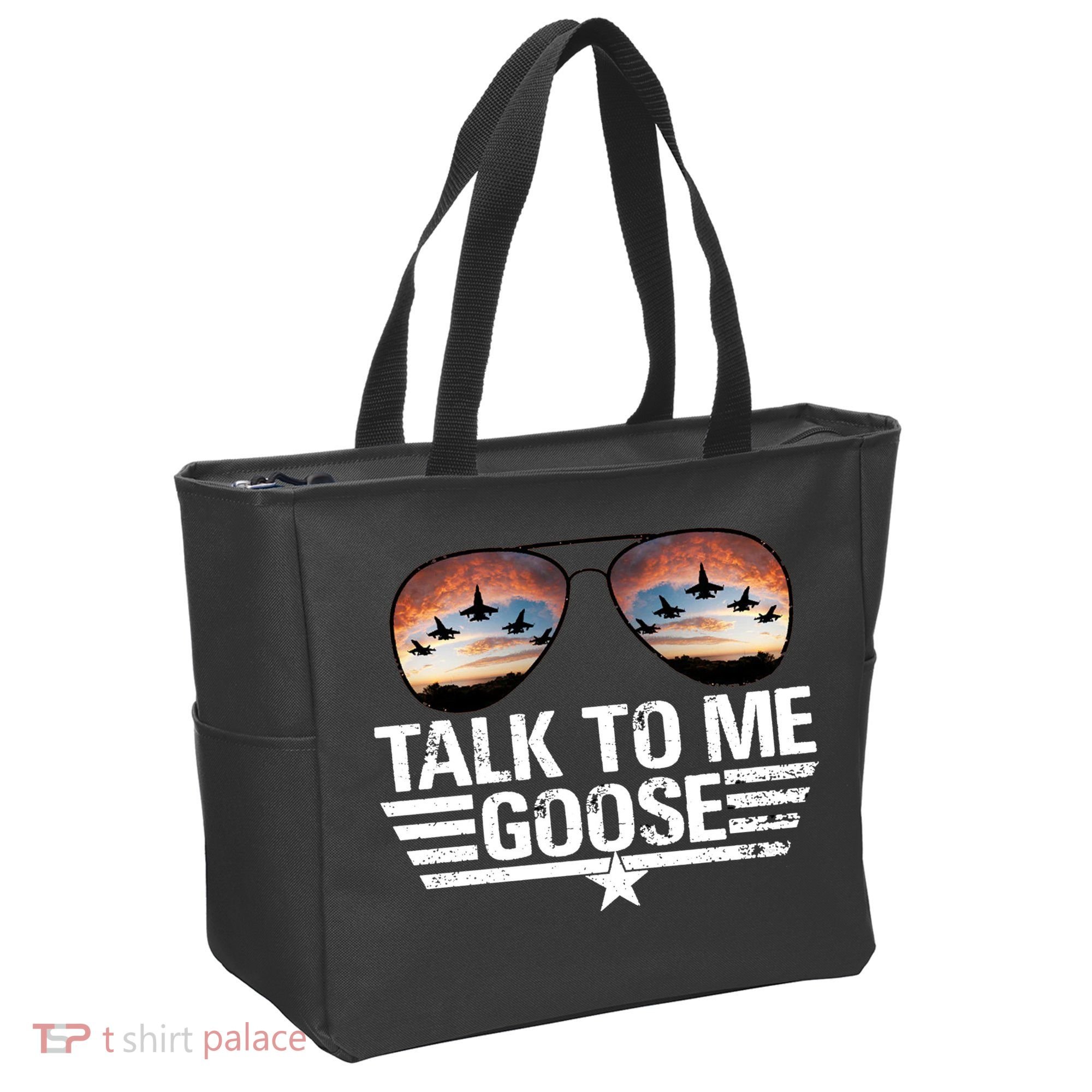 Talk To Me Goose Jet Fighter Sunglasses Tote Bag