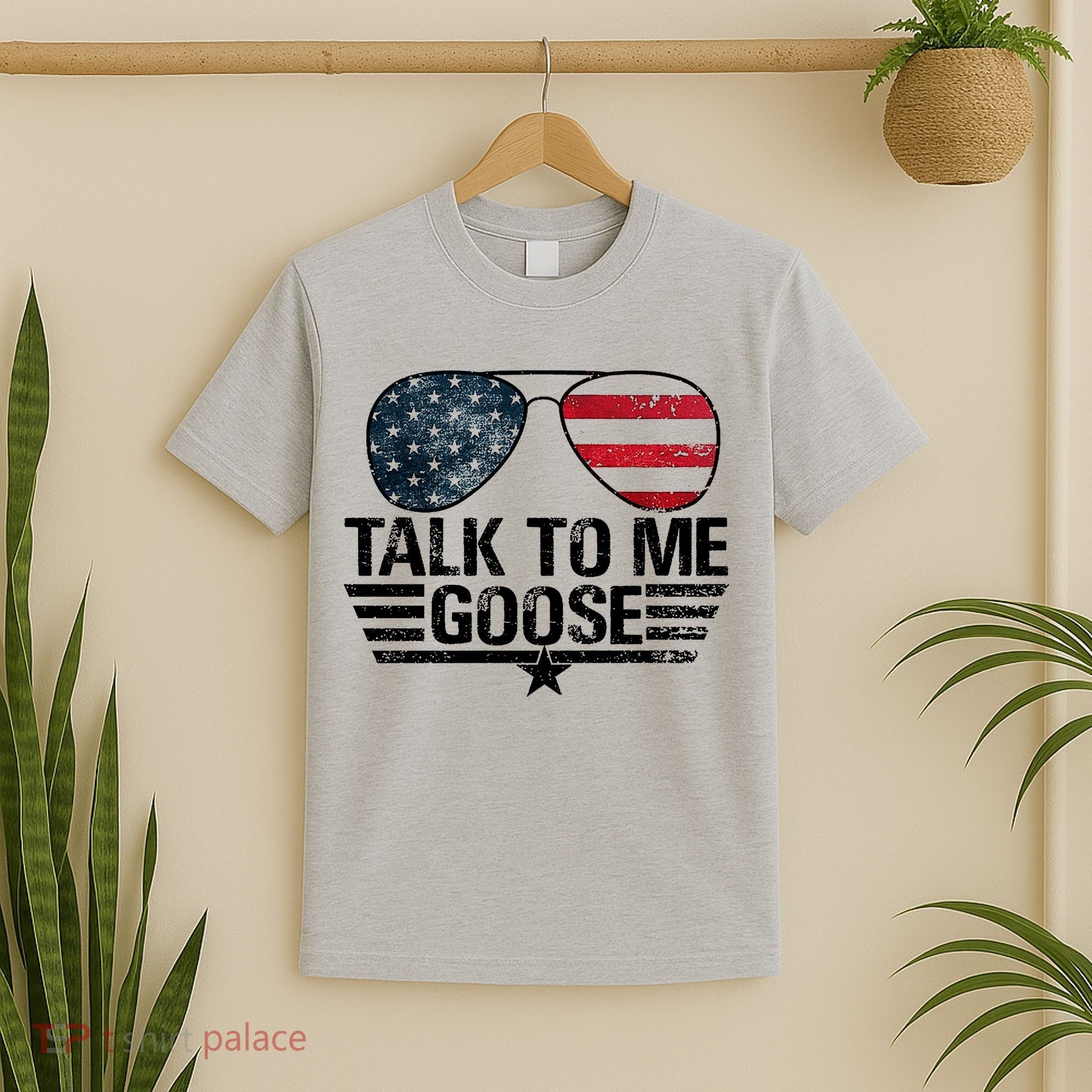 Talk To Me Goose USA Flag Sunglasses T-Shirt