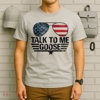 Talk To Me Goose USA Flag Sunglasses T-Shirt thumb 6