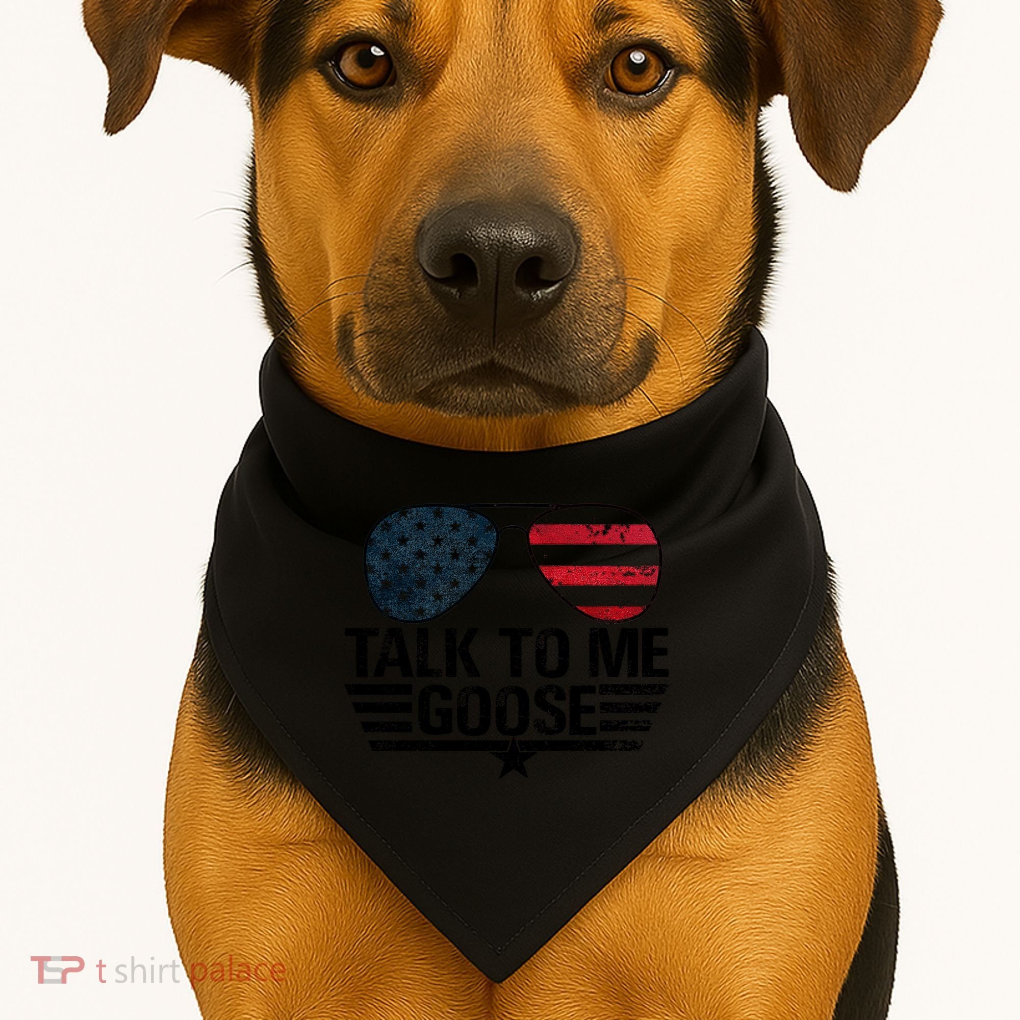 Talk To Me Goose USA Flag Sunglasses USA-Made Doggie Bandana