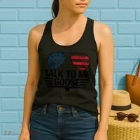 Talk To Me Goose USA Flag Sunglasses Women's Tank Top thumb 2
