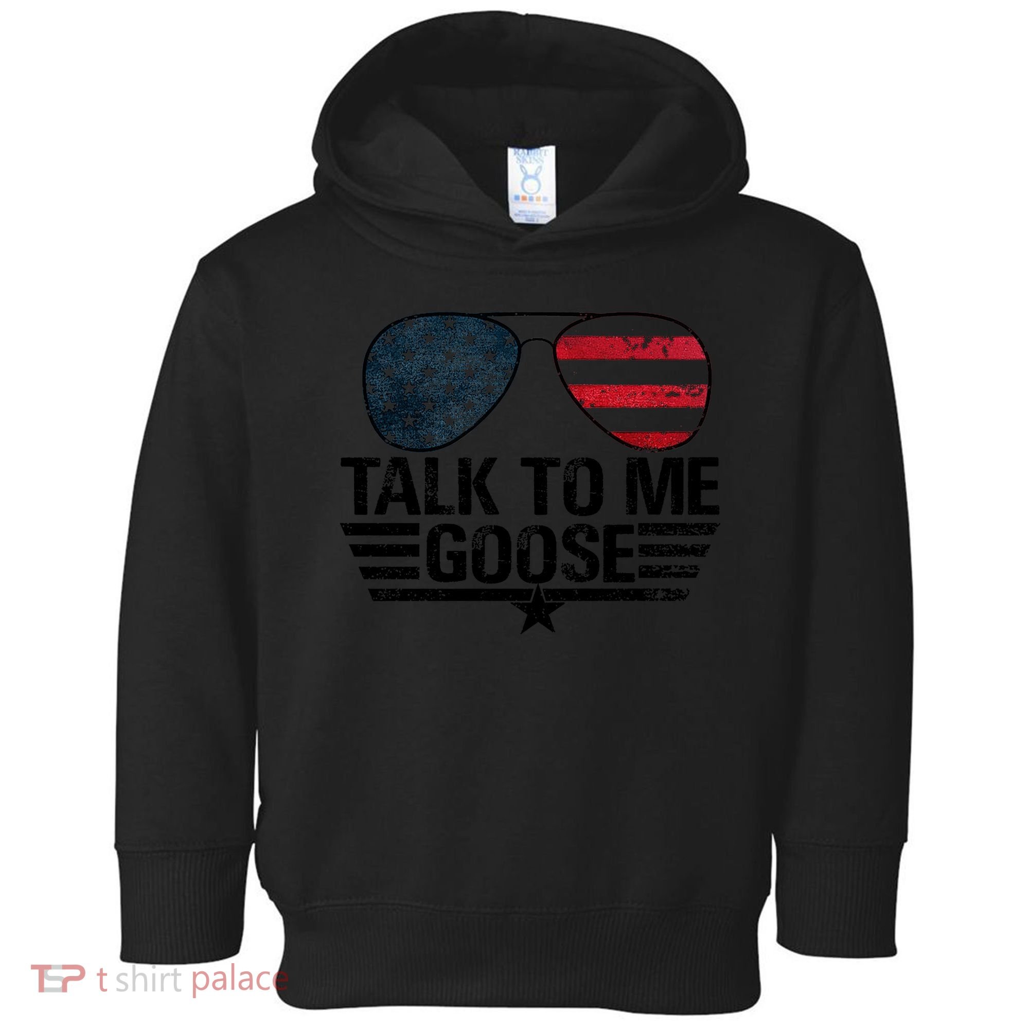 Talk To Me Goose USA Flag Sunglasses Toddler Hoodie