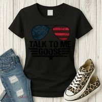 Talk To Me Goose USA Flag Sunglasses Women's T-Shirt thumb 3