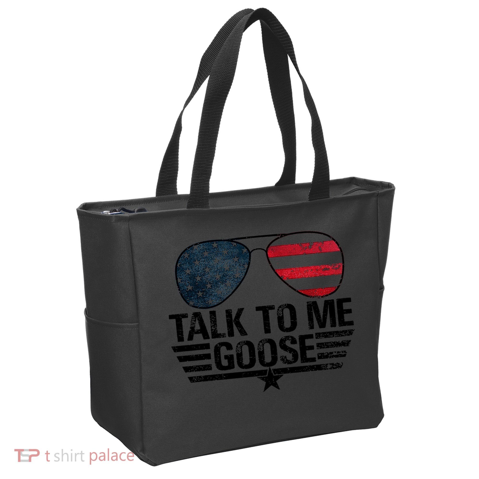 Talk To Me Goose USA Flag Sunglasses Tote Bag