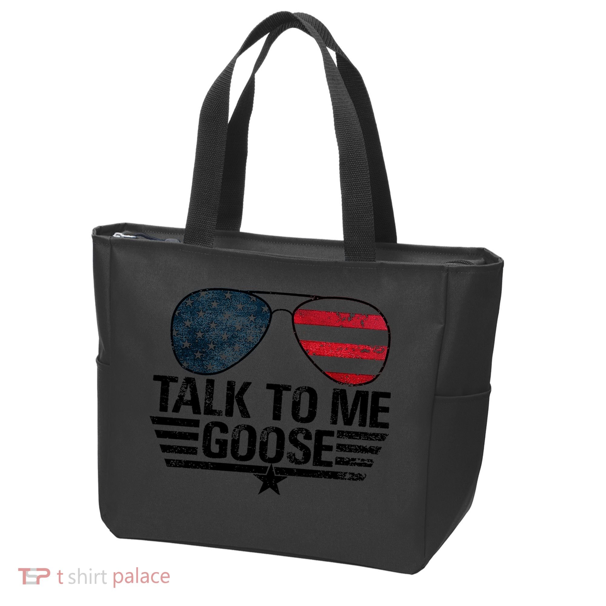 Talk To Me Goose USA Flag Sunglasses Tote Bag