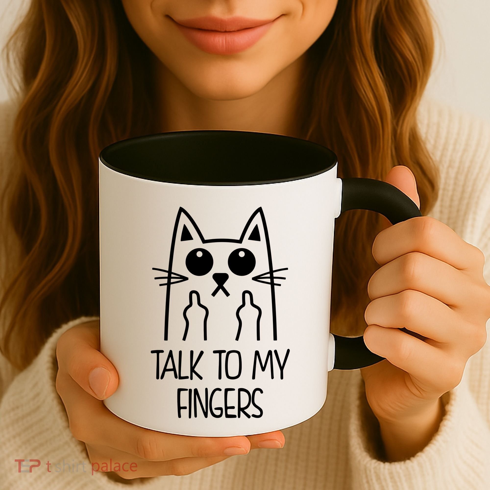Talk To My Fingers Coffee Mug