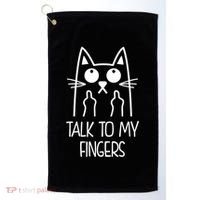 Talk To My Fingers Golf Towel thumb 0