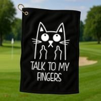 Talk To My Fingers Golf Towel thumb 1