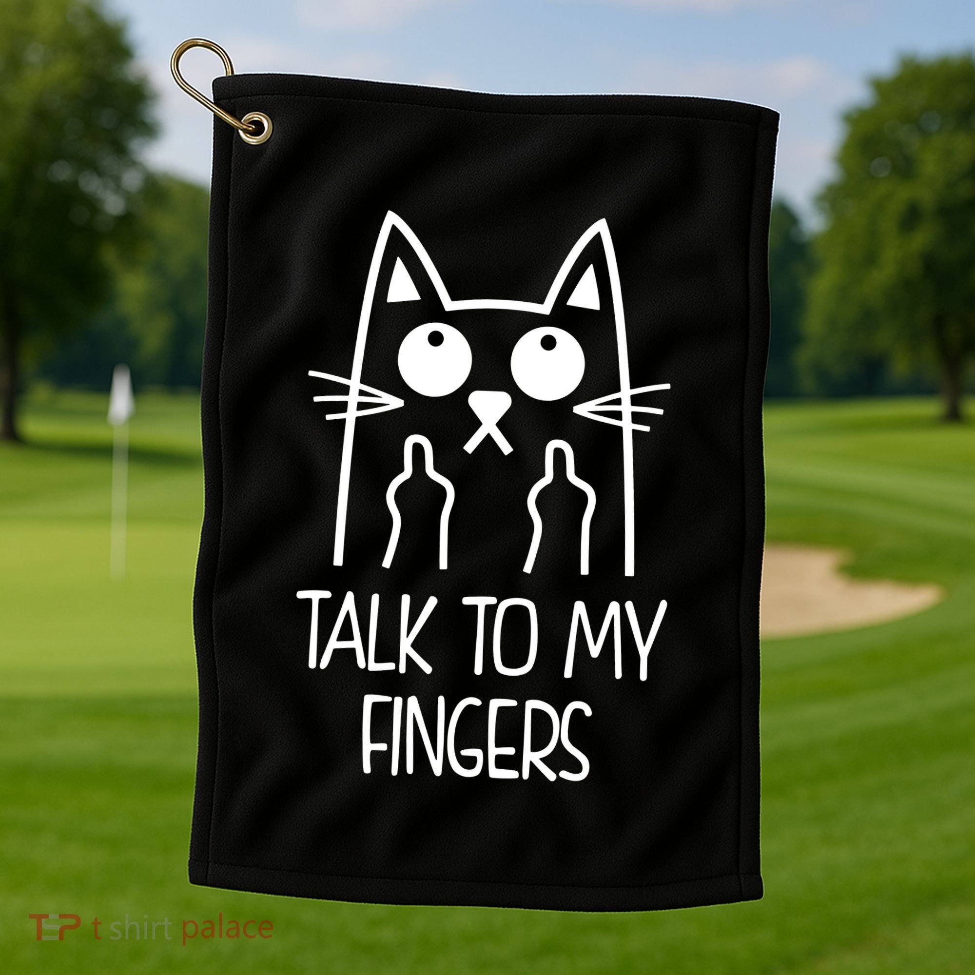 Talk To My Fingers Golf Towel