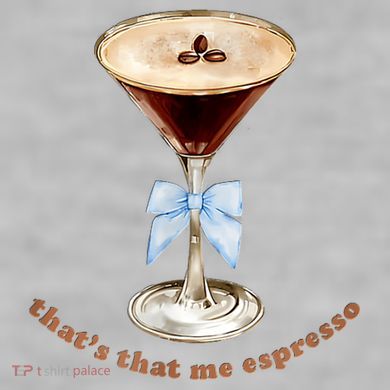 That’S That Me Espresso Espresso Martini Blue Bow Ladies PosiCharge Tri-Blend Wicking Tank