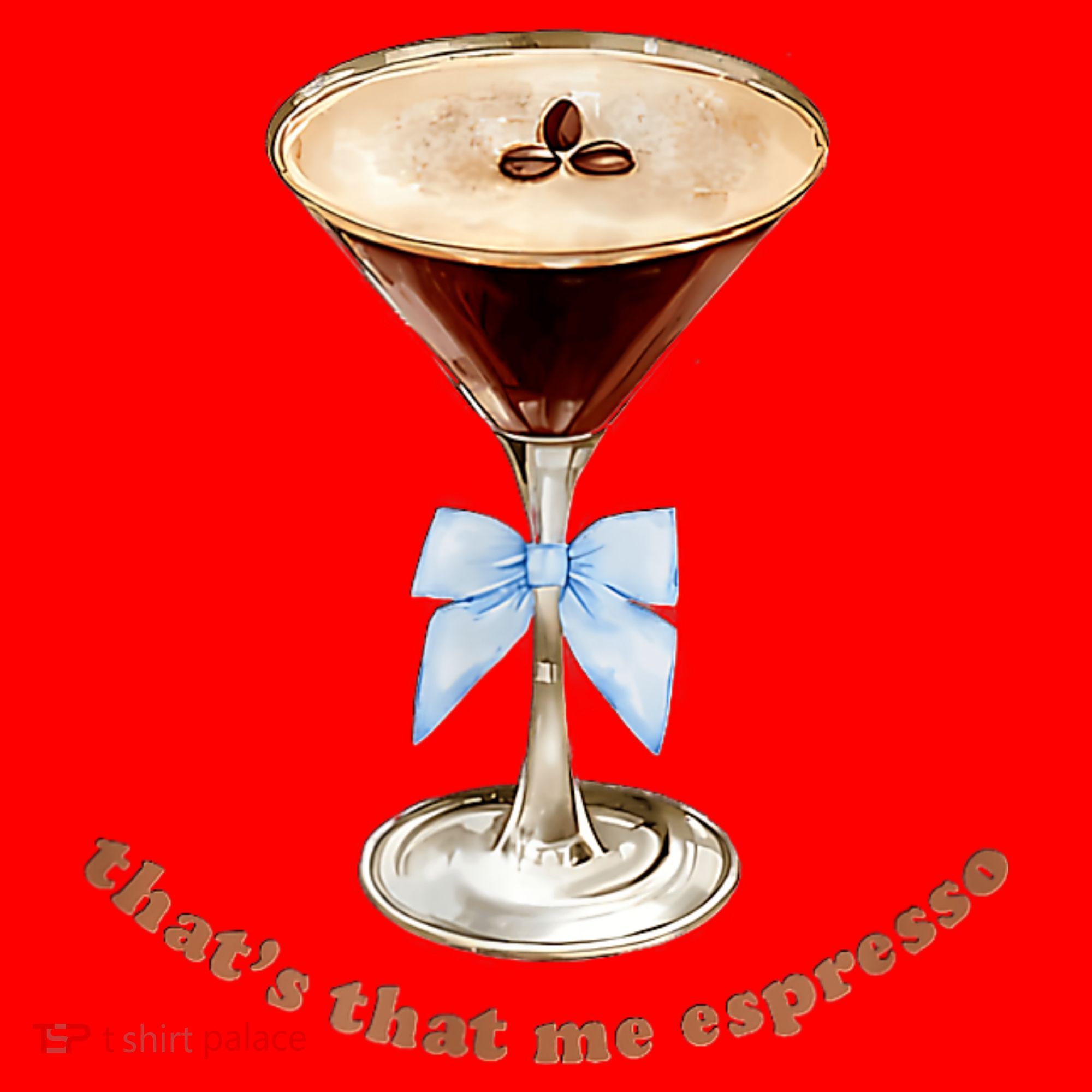 That’S That Me Espresso Espresso Martini Blue Bow Santa Hat