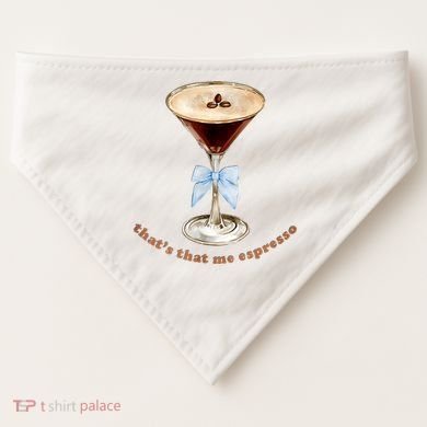 That’S That Me Espresso Espresso Martini Blue Bow USA-Made Doggie Bandana