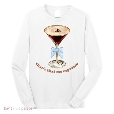 That’S That Me Espresso Espresso Martini Blue Bow Long Sleeve Shirt
