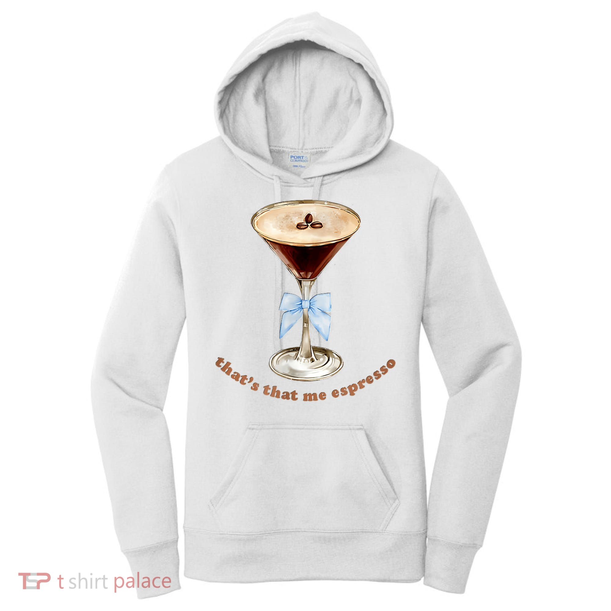 That’S That Me Espresso Espresso Martini Blue Bow Women's Hoodie