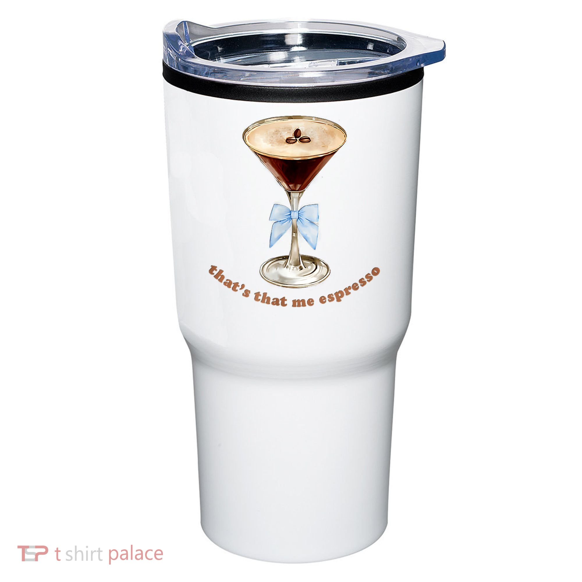 That’S That Me Espresso Espresso Martini Blue Bow Tumbler
