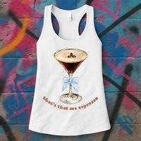 That’S That Me Espresso Espresso Martini Blue Bow Women's Tank Top thumb 3