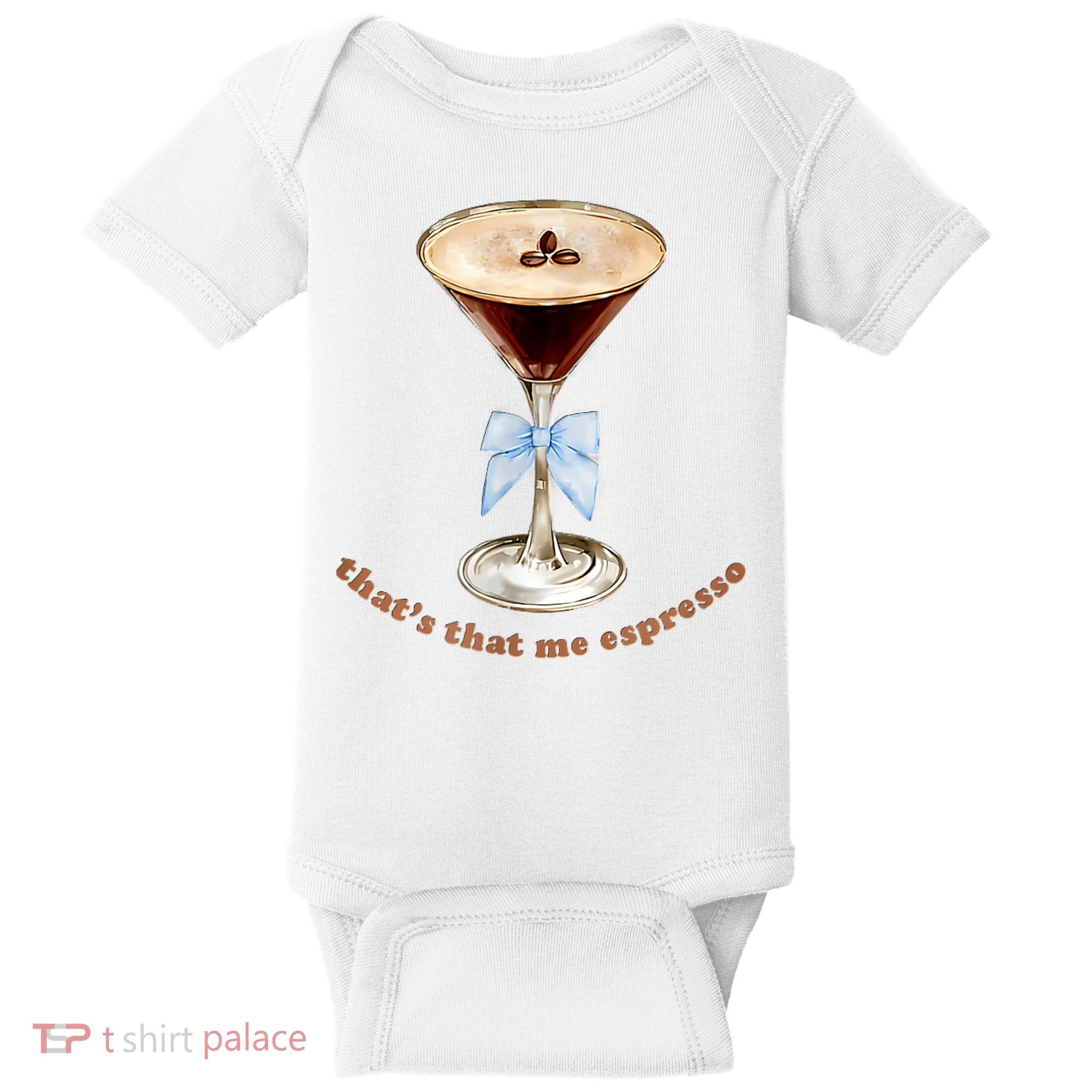 That’S That Me Espresso Espresso Martini Blue Bow Baby Bodysuit