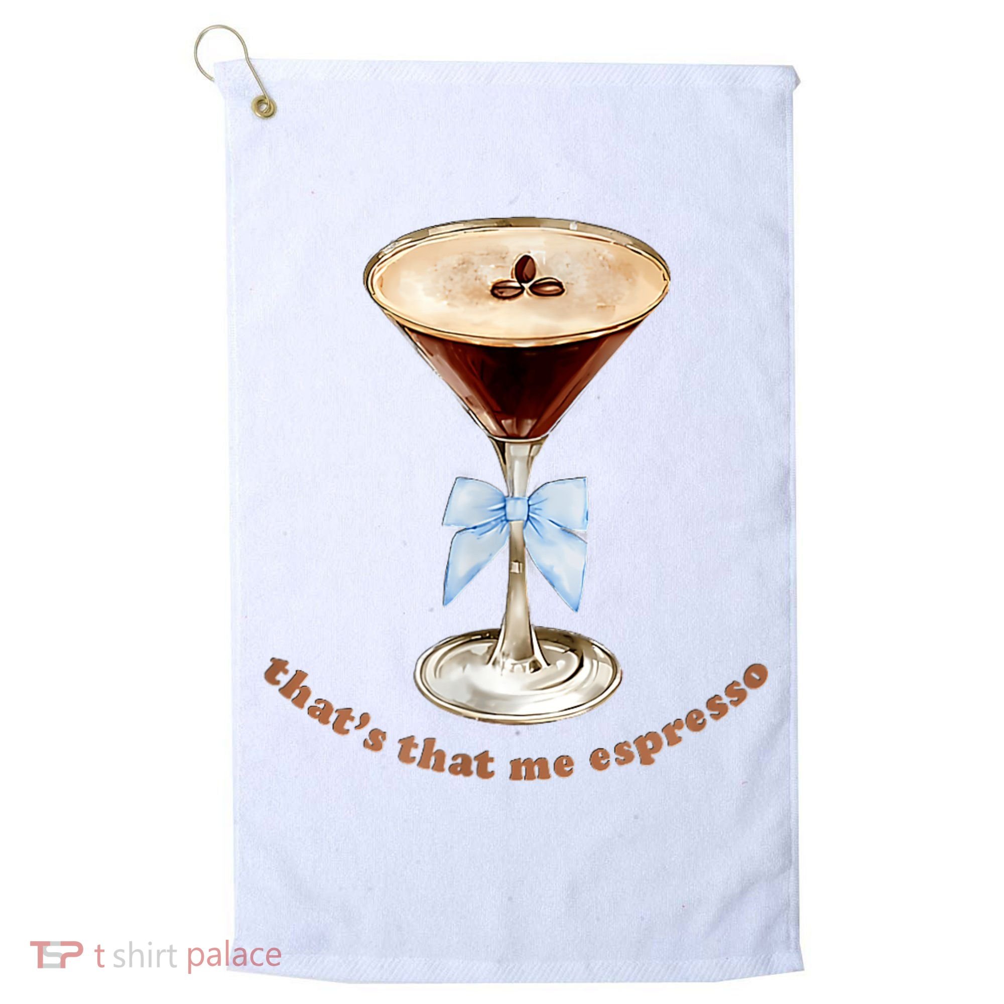 That’S That Me Espresso Espresso Martini Blue Bow Golf Towel