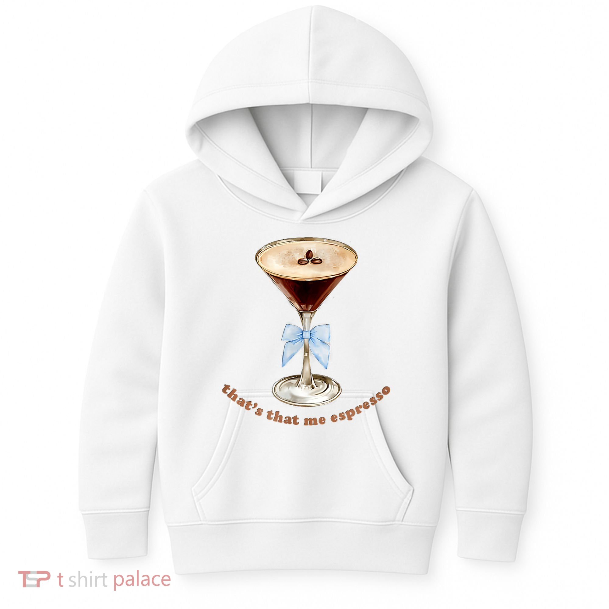 That’S That Me Espresso Espresso Martini Blue Bow Kids Hoodie