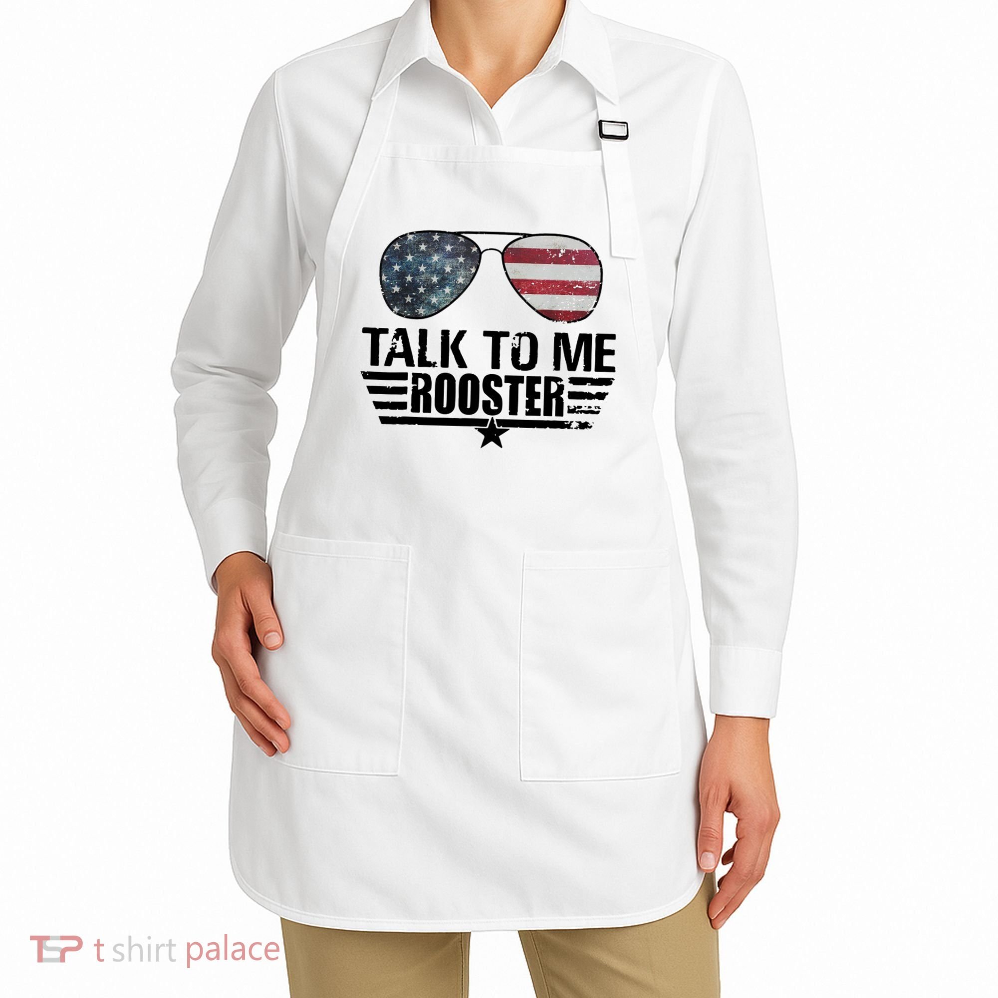 Talk To Me Rooster Funny. Apron