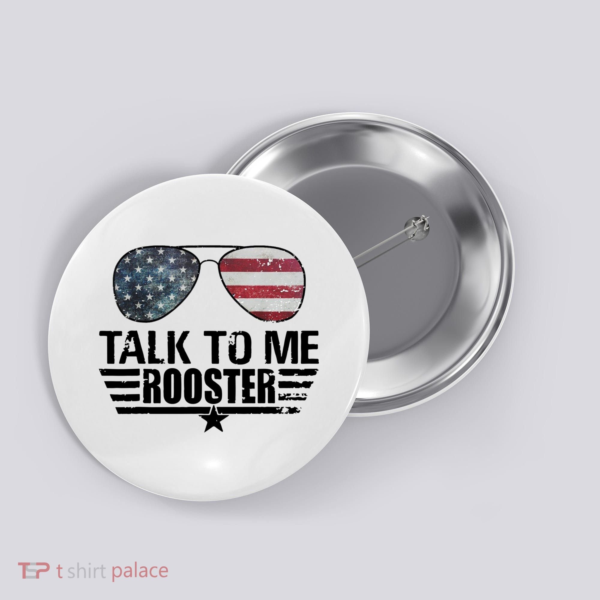 Talk To Me Rooster Funny. Button