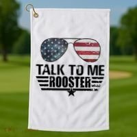 Talk To Me Rooster Funny. Golf Towel thumb 1